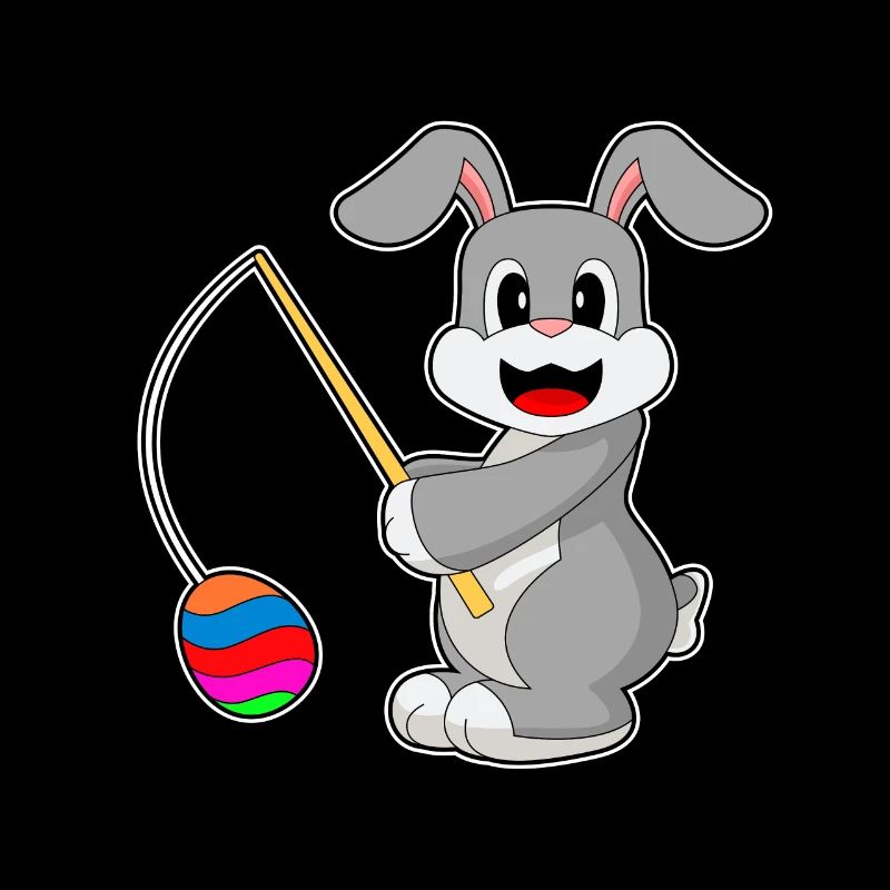Bunny, Easter, Easter Egg, Fishing