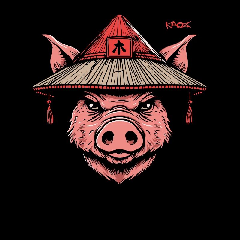 Asiatischer Bauer, ein Schwein