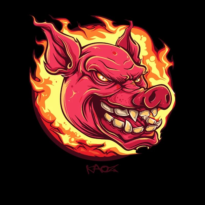 Cochon boule de feu très intense