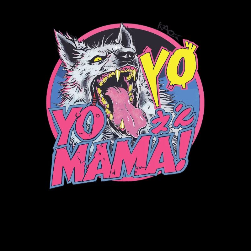 Tier Wolf mit Zähnen, yo! Yo Mama, deine Mutter