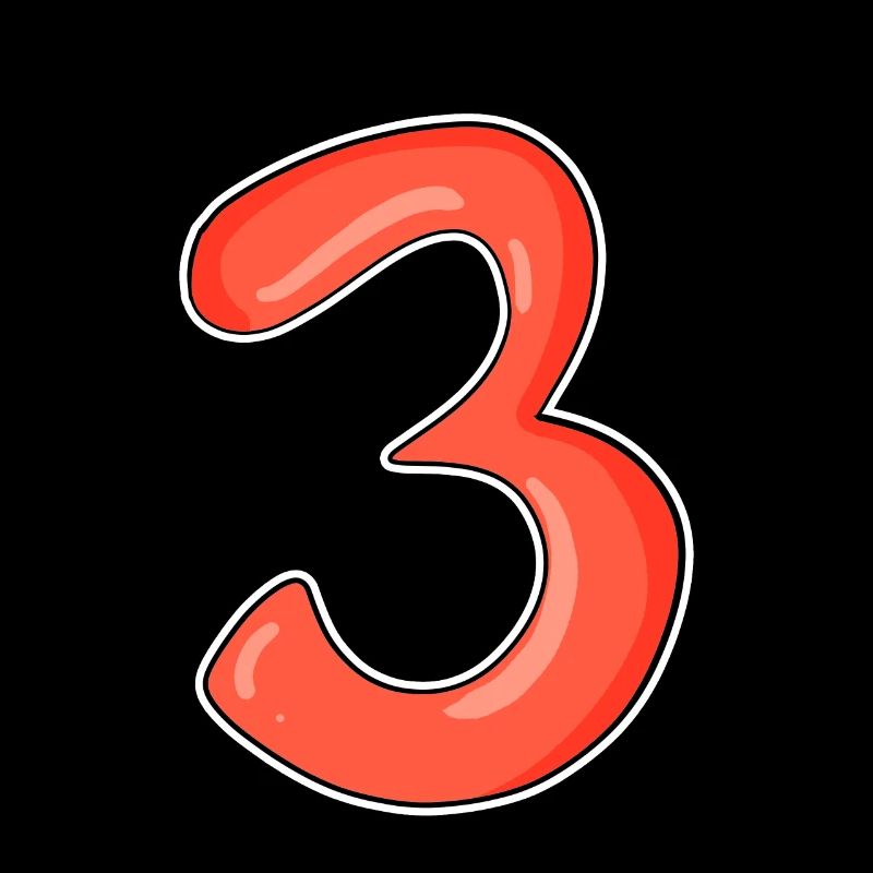 Drei - 3 - Nummer 3 - Zahl 3