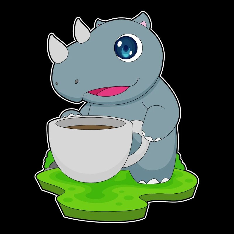 Nashorn Tasse Kaffee