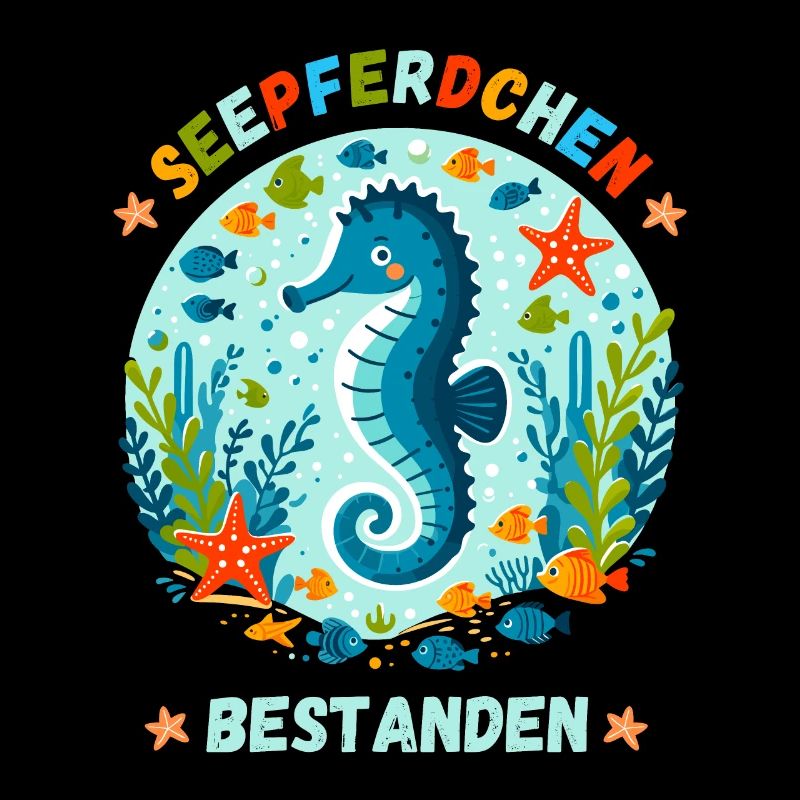 Seepferdchen Schwimmen Schwimmprüfung Kinder süß