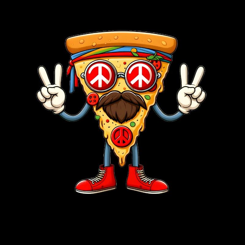Hippie Pizza mit Peace-Zeichen