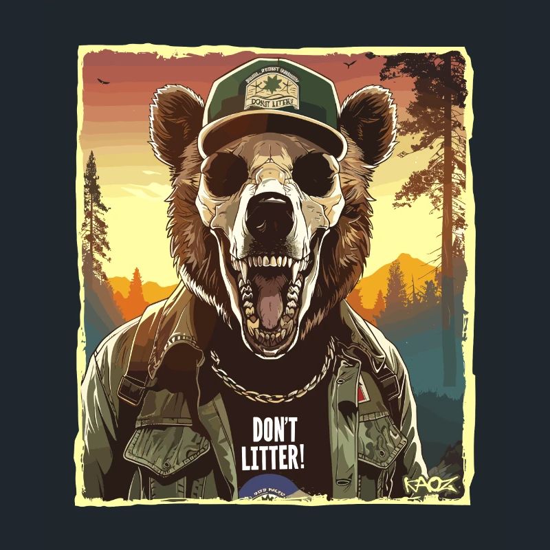 Mountain Ranger Bear, don't leave rubbish lying around