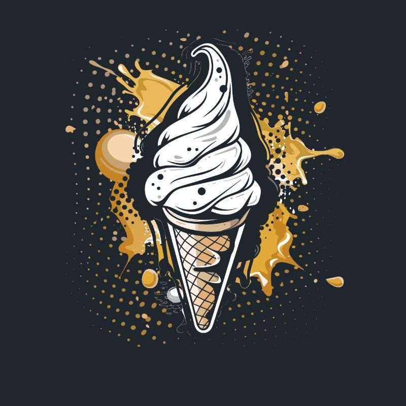 Cornet de crème glacée Éclaboussures de couleur