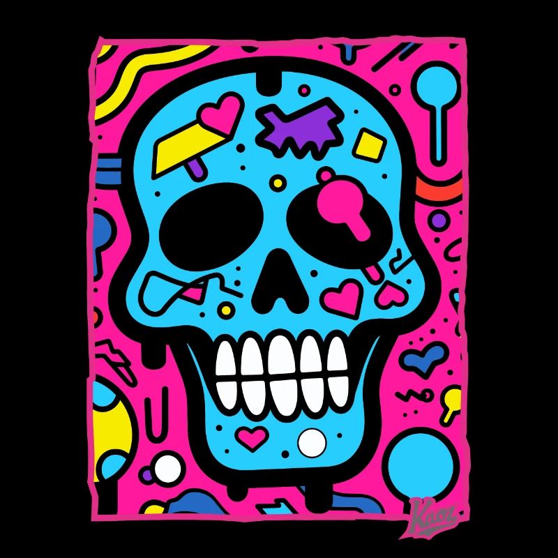 Einfach Cool: Pop-Art-Schädel mit Pfiff