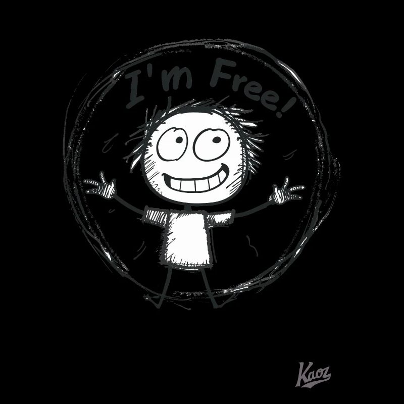 Strichmännchen-Figur: Ich bin frei!