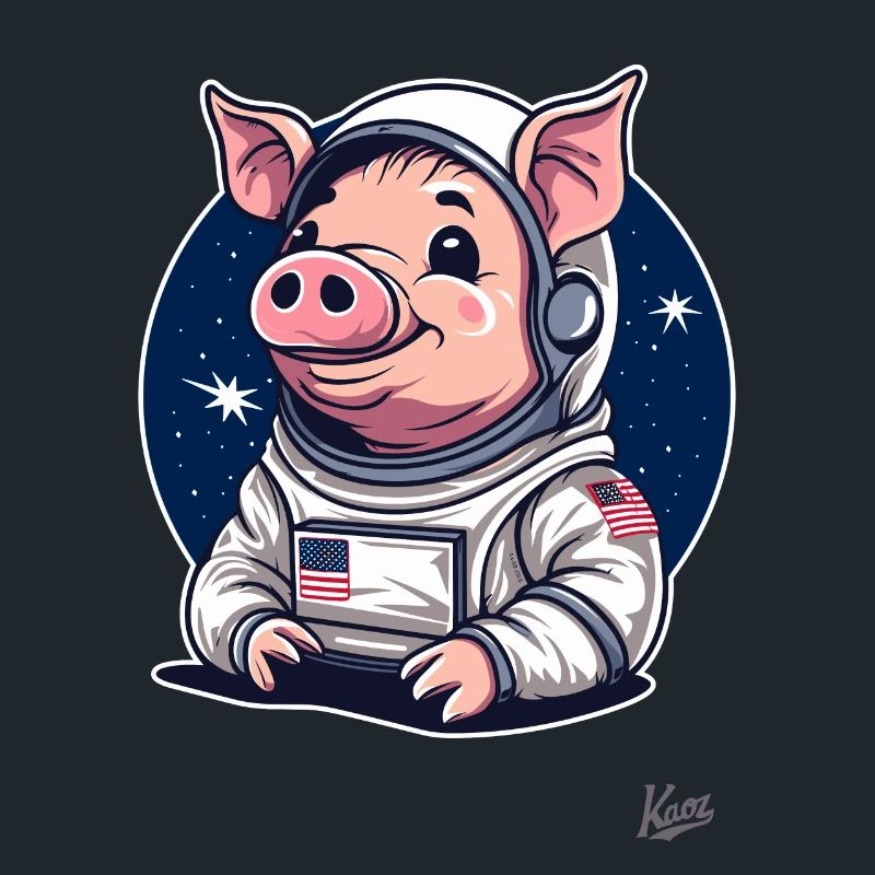 Conception de cochon drôle mignon de l’espace
