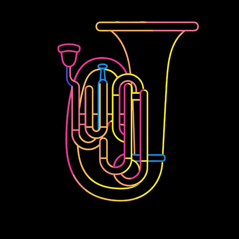 Tuba Drawing Retro