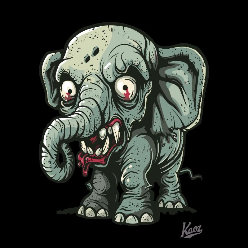 Drôle Terrible Petit Éléphant Zombie