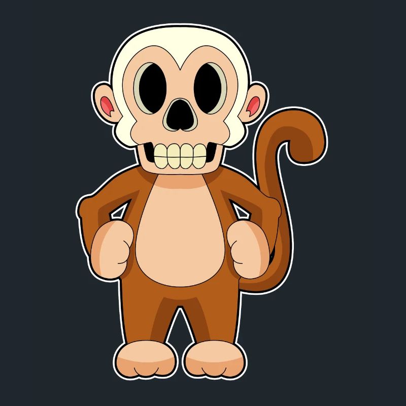 Monkey Halloween Skull