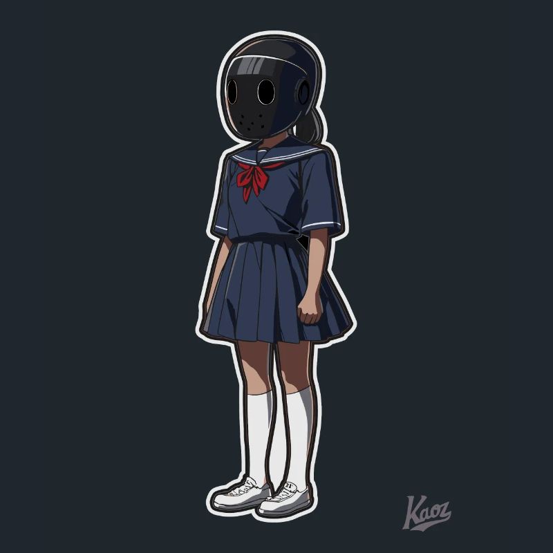 Schulmädchen mit Helm