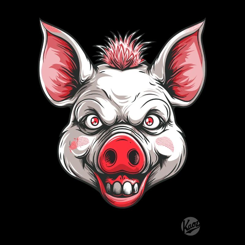 Cochon blanc effrayant psycho horreur