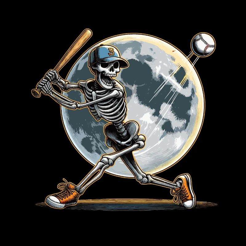 Halloween Baseball Horror Skeleton Baseball Player