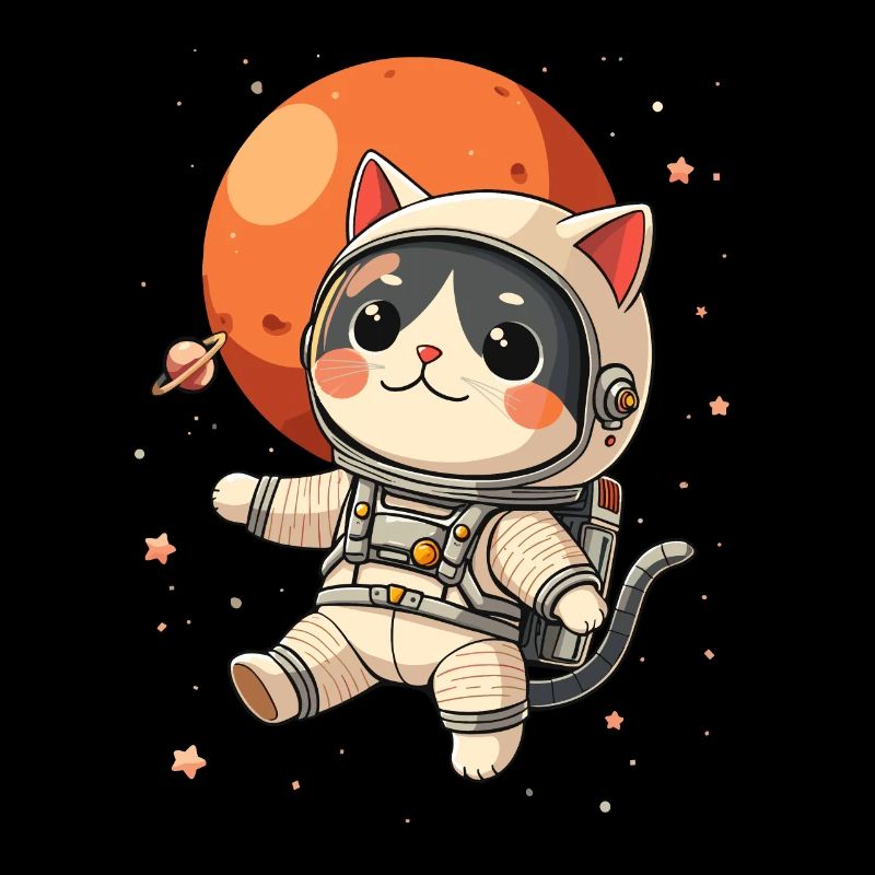 Cat, Space, Astronaut, Space, Kawaii