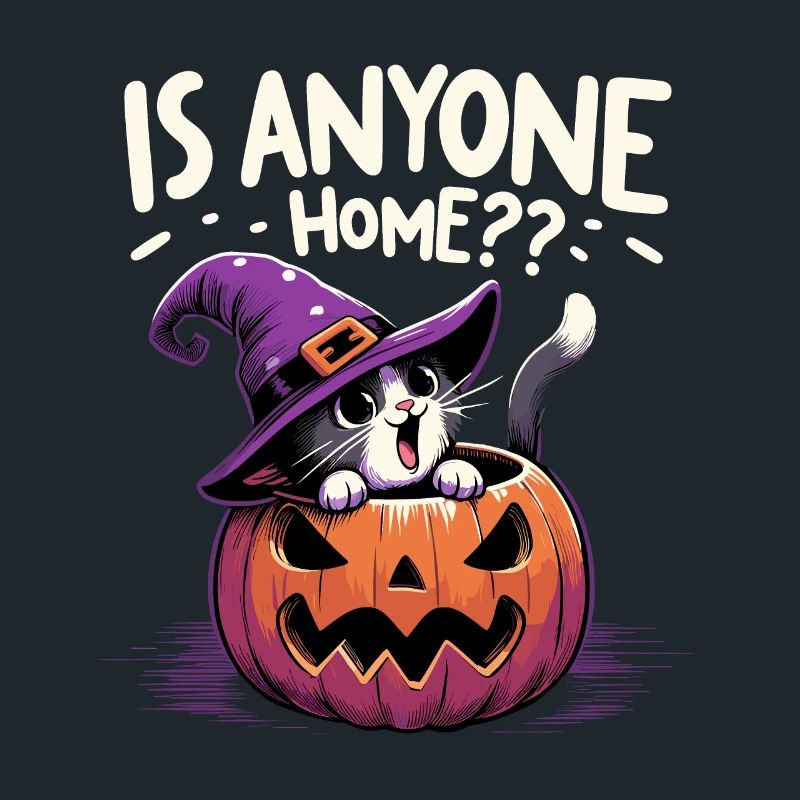 Halloween Chat Sorcière Chapeau Sorcière Grimace Mignon Fun