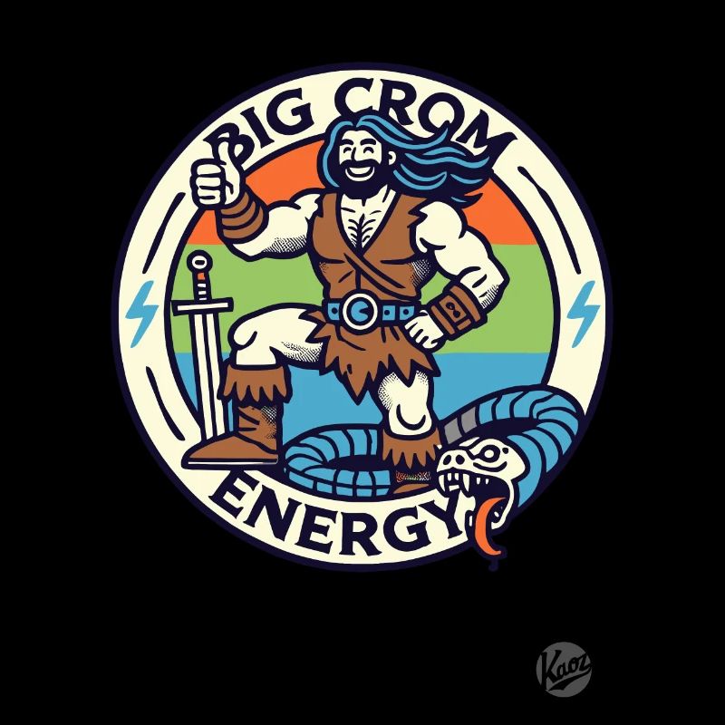 Pouce levé de l’épée Barbarian. Grande énergie Crom