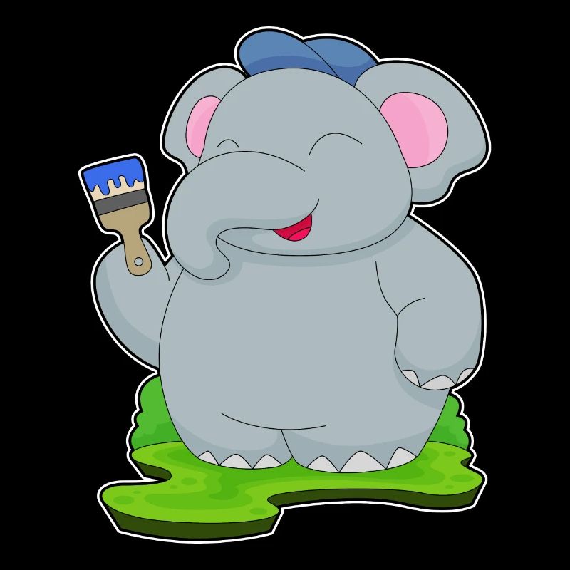 Elefant Maler Pinsel Malen