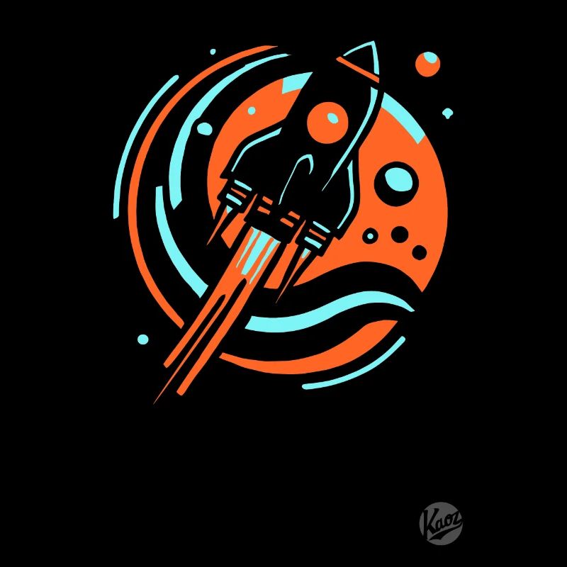 Retro coole Cartoon-Rakete