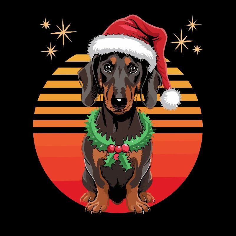 Teckel Noël Chien Dresseur Chien Rétro Drôle