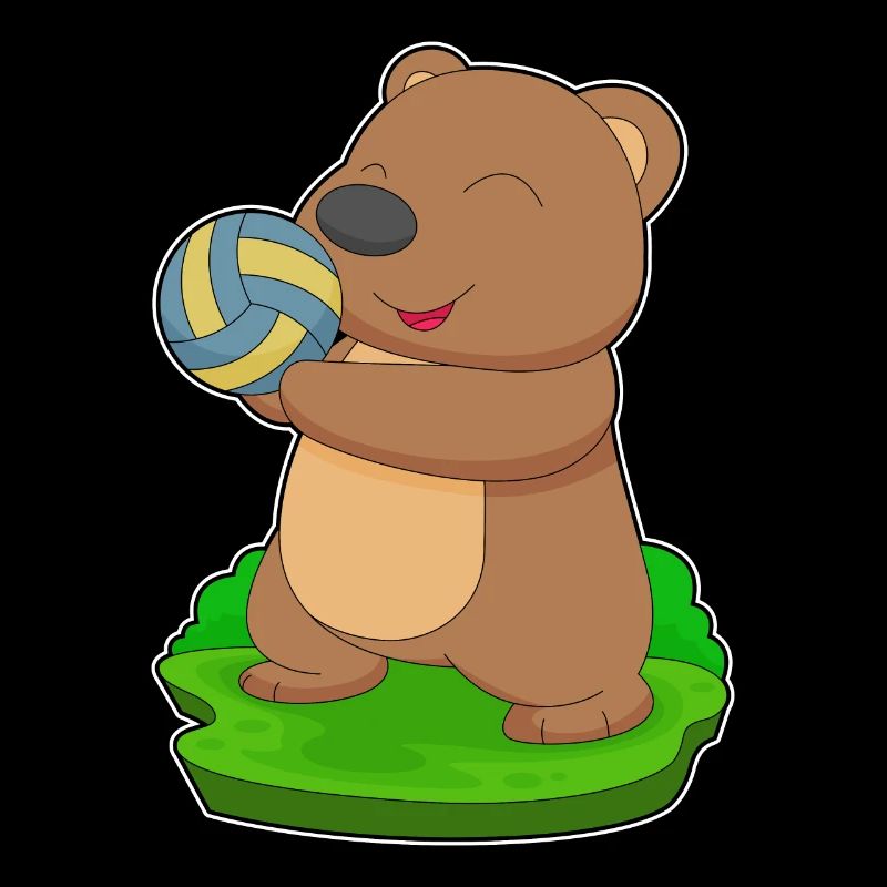 Bear Volleyball Player Volleyball