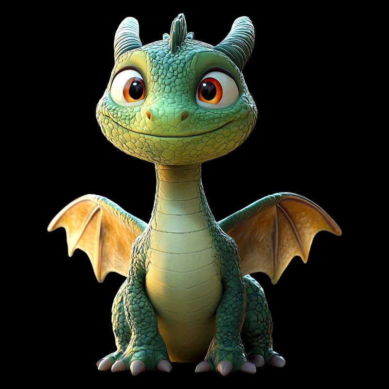 Dragon Petit Vert Bébé Dragon Mignon Dragon