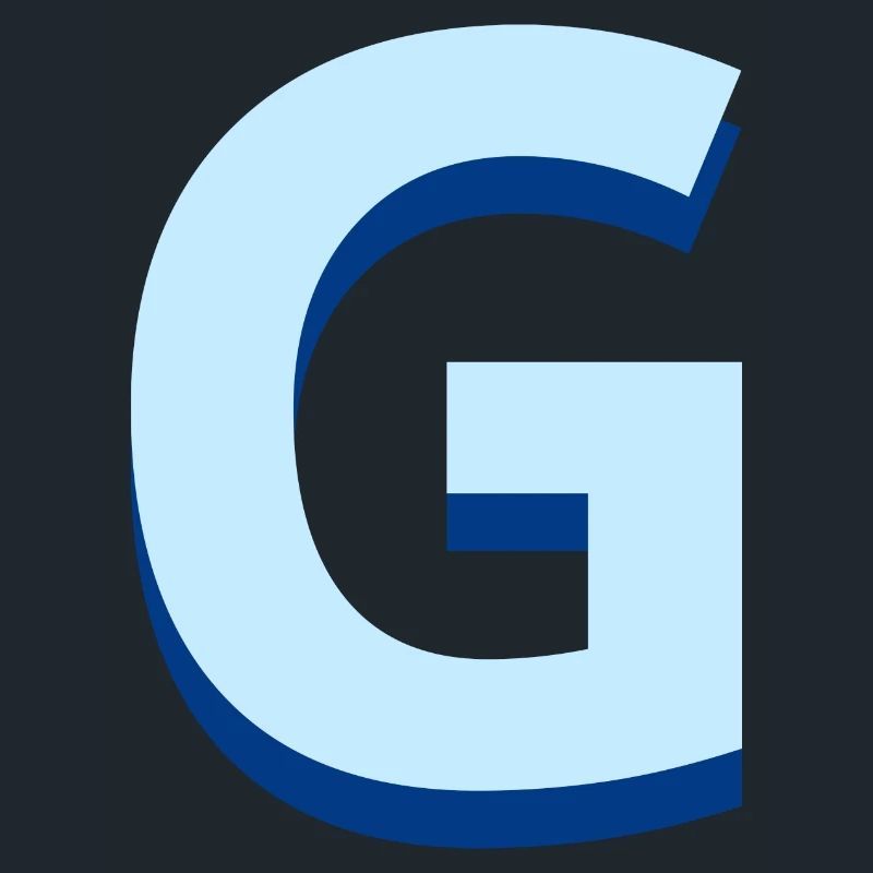 Pop und moderner blauer Buchstabe g