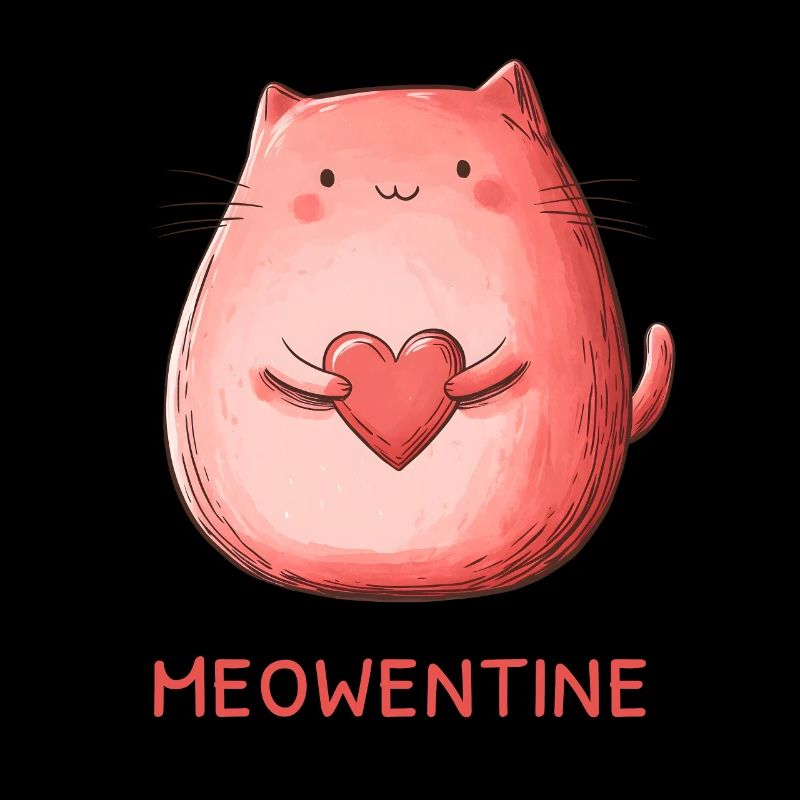 Meowentine Herz Katze Liebe Valentinstag Geschenk