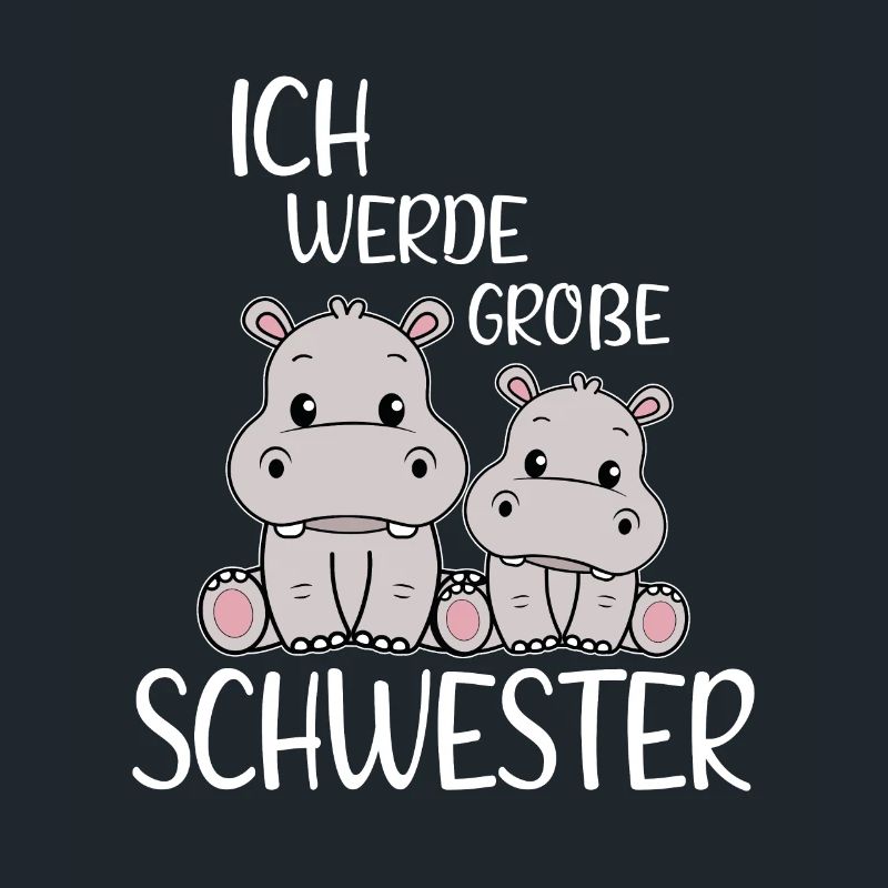 Ich werde große Schwester Süße Nilpferd Mädchen
