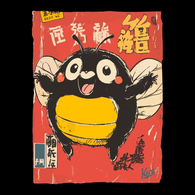Cheerful Insect, Cuddly Fat Black Bee