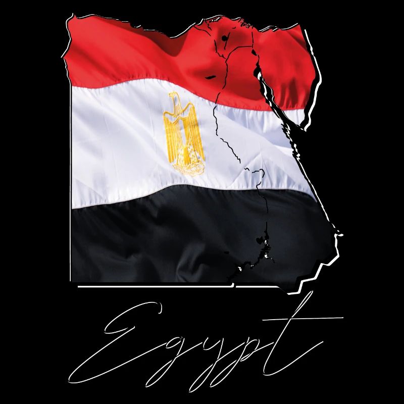 Drapeau de l’Égypte en Égypte Carte EN