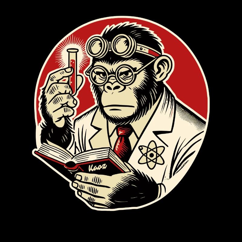 Gorille scientifique avec éprouvette