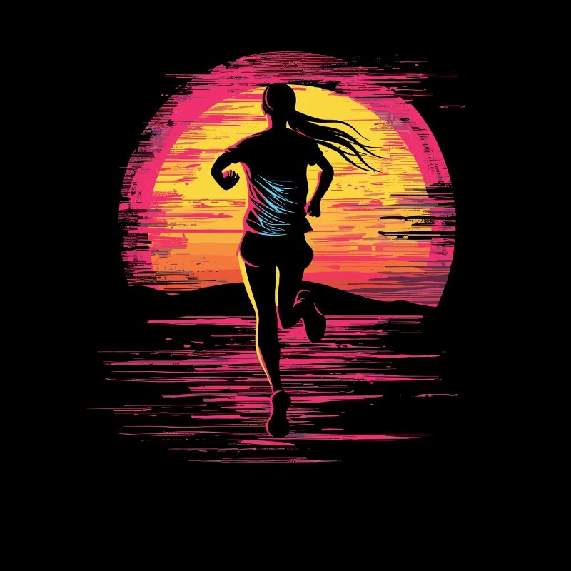 Coureuse Fille Retrowave