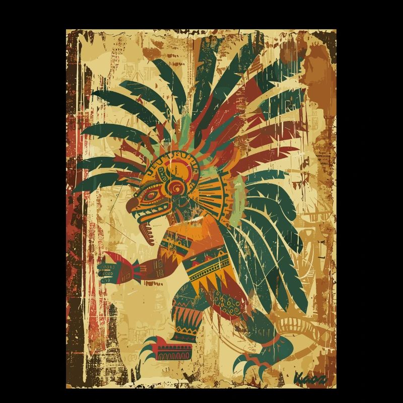 Maya-Dämonen-Gott im antiken Stil