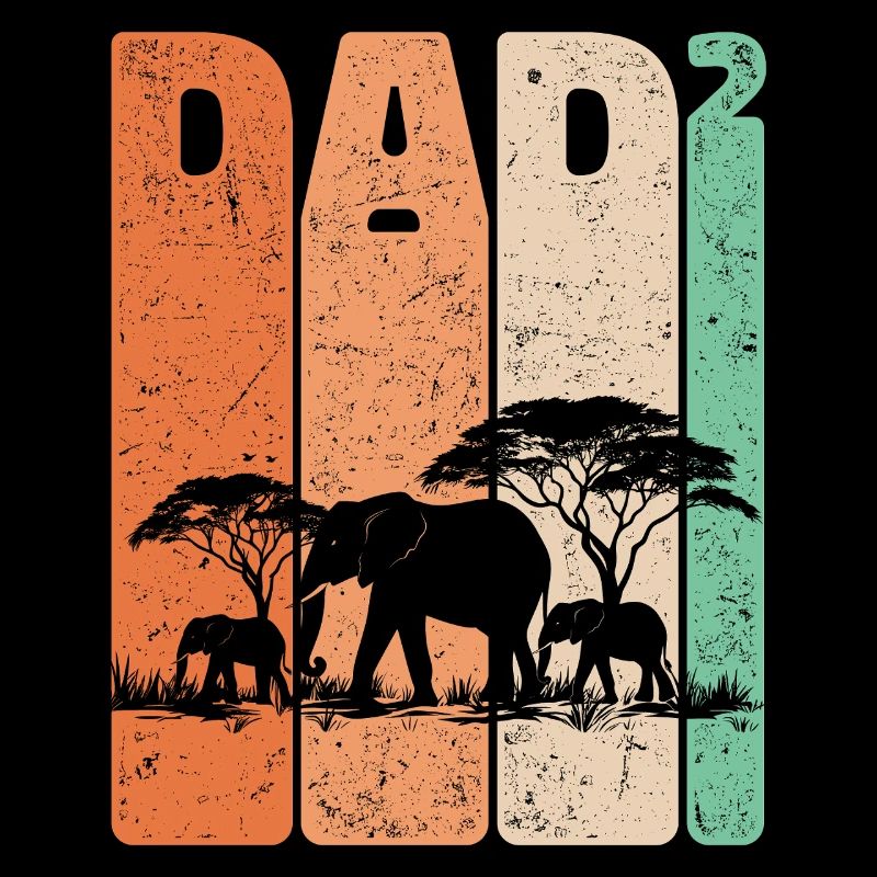 Dad Hoch 2 Elefant Zwei Kinder Vatertag Geschenk