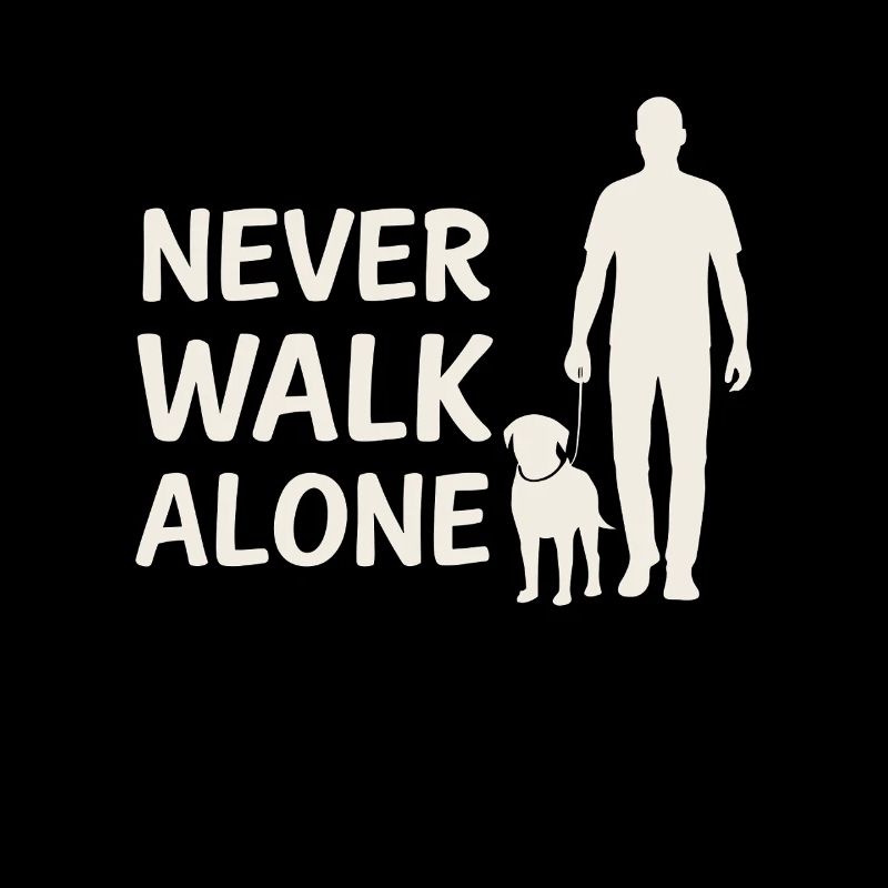 Never Walk Alone – Man with Dog Silhouette