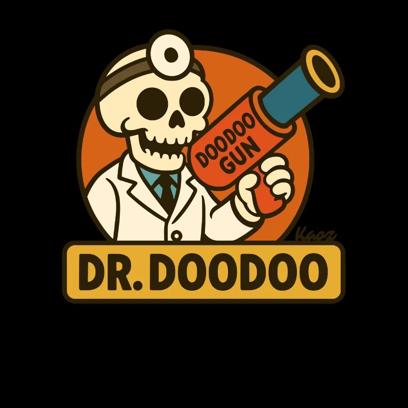 Drôle de docteur squelette avec doodoo