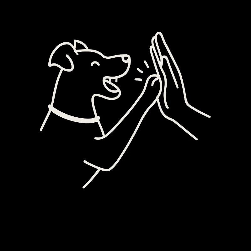 Hund High Five – Minimalistisch & süß
