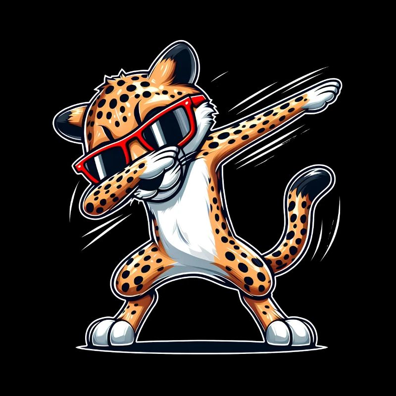 Cool et drôle dabbing guépard avec des lunettes