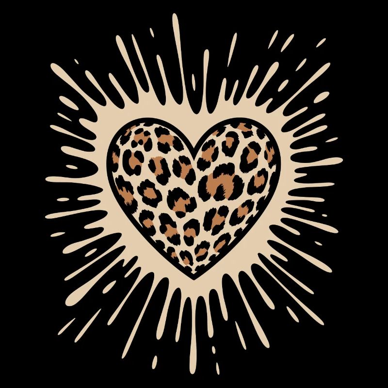 Coeur en imprimé léopard