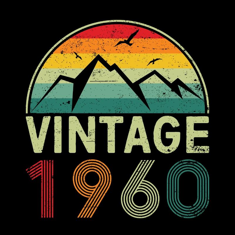 Motif de coucher de soleil de montagne vintage
