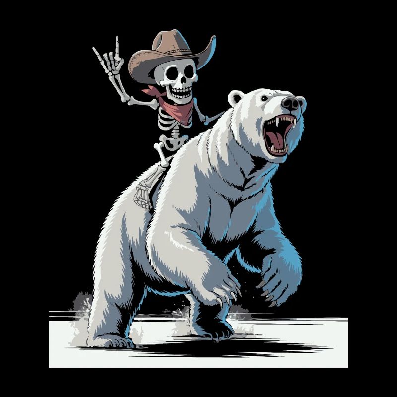 Bone cowboy rides polar bear