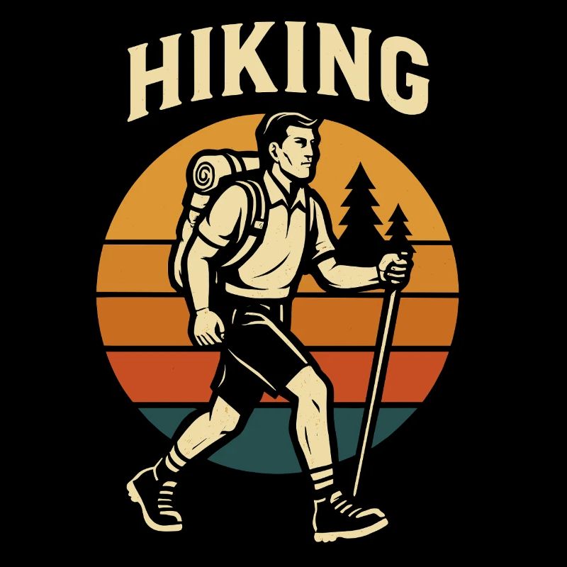 Hiking Retro Sunset