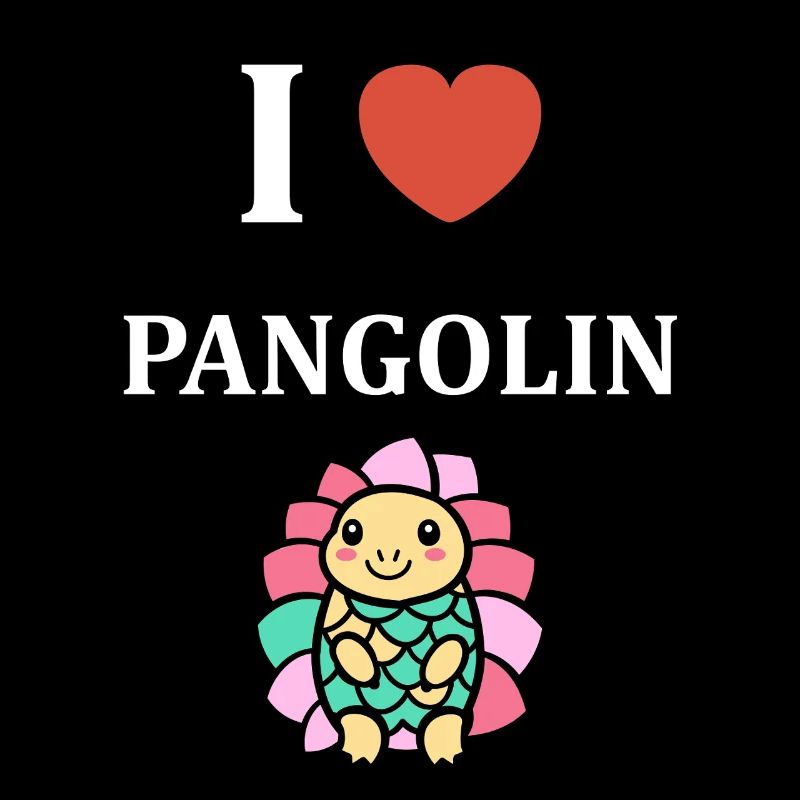Ich liebe Pangolin TShirt Bunt