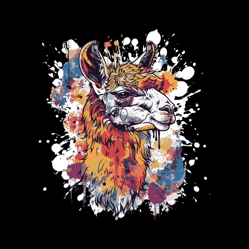 Illustration d’éclaboussures de lama coloré