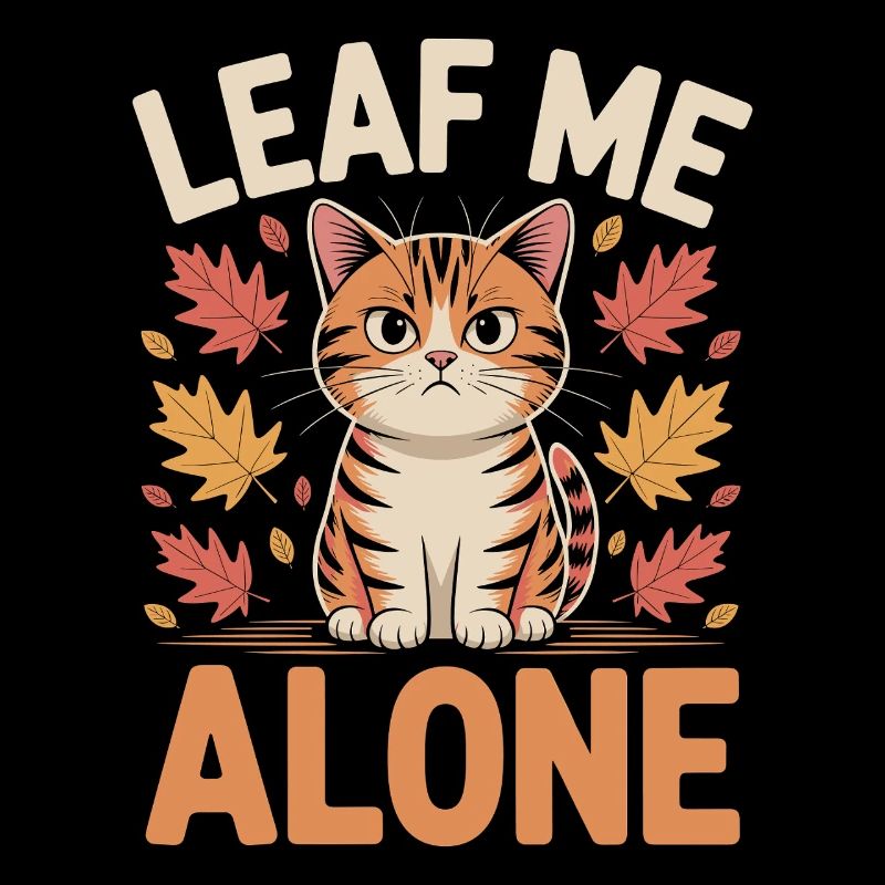 Chat Automne Drôle Laissez-moi tranquille