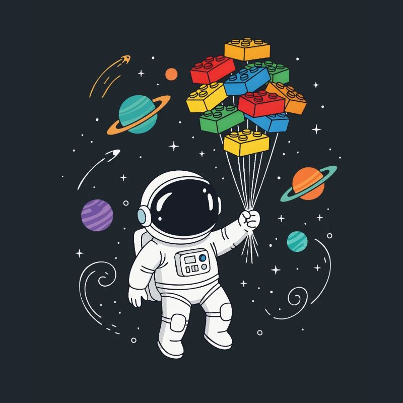 Blocs de construction d’astronautes Construction de briques spatiales