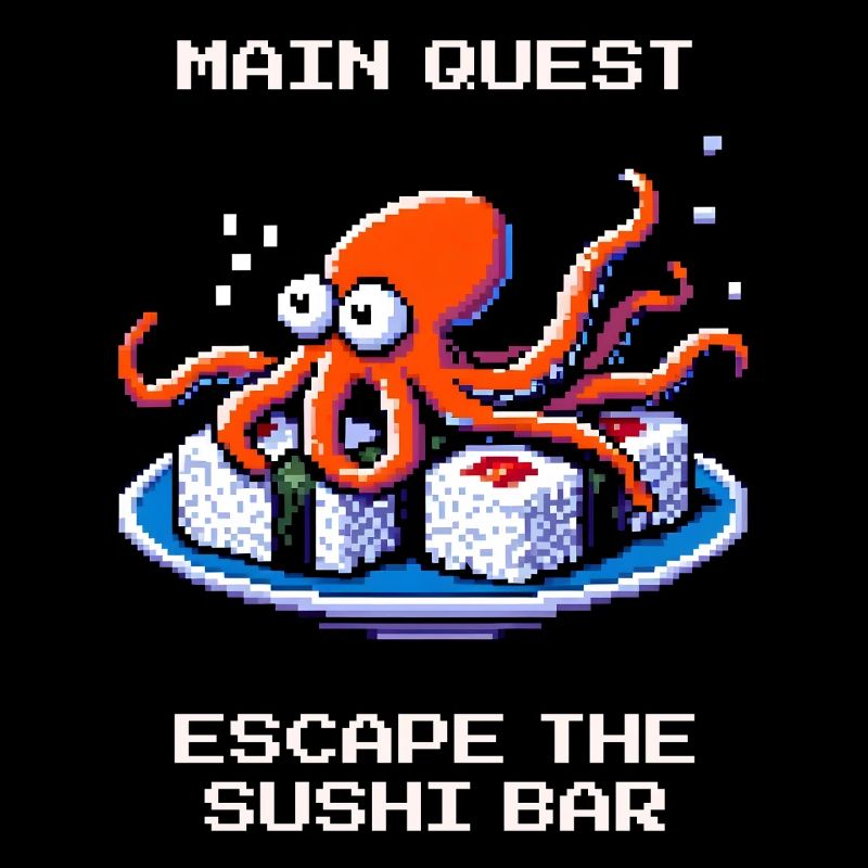 Évadez-vous du bar à sushis | Octopus Humour