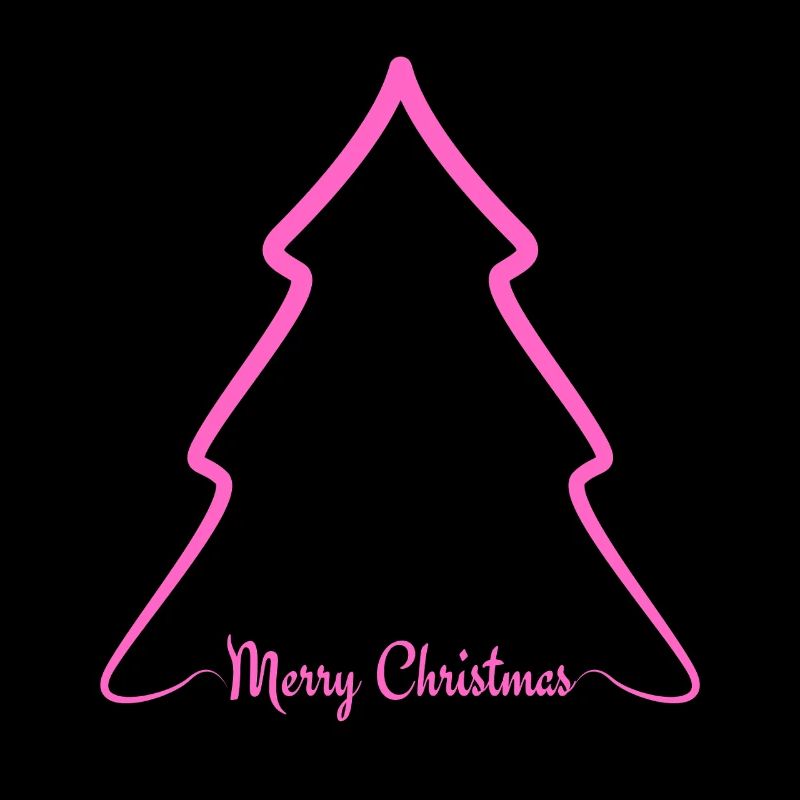 Contour de l’arbre de Noël rose fluo